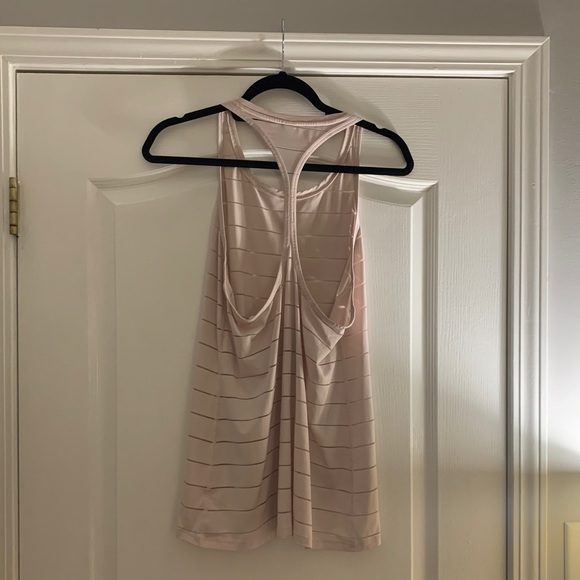 Athleta pink and sheer striped workout tank - Picture 3 of 5